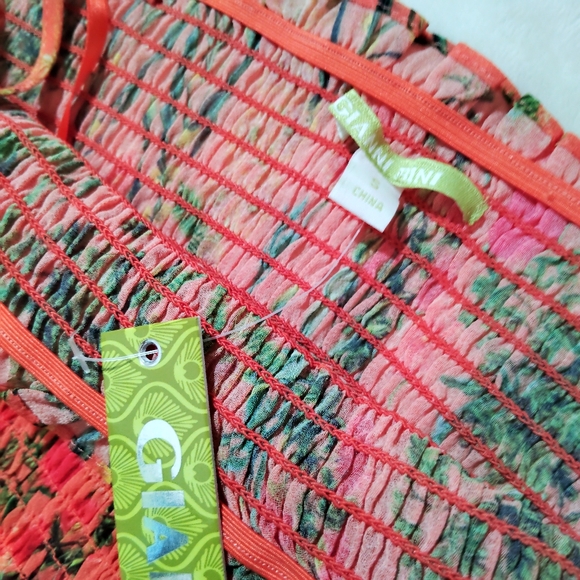 NWT Gianni Bini Boho Chic Floral Spaghetti Strap Festival Style Tank Top - Picture 2 of 5